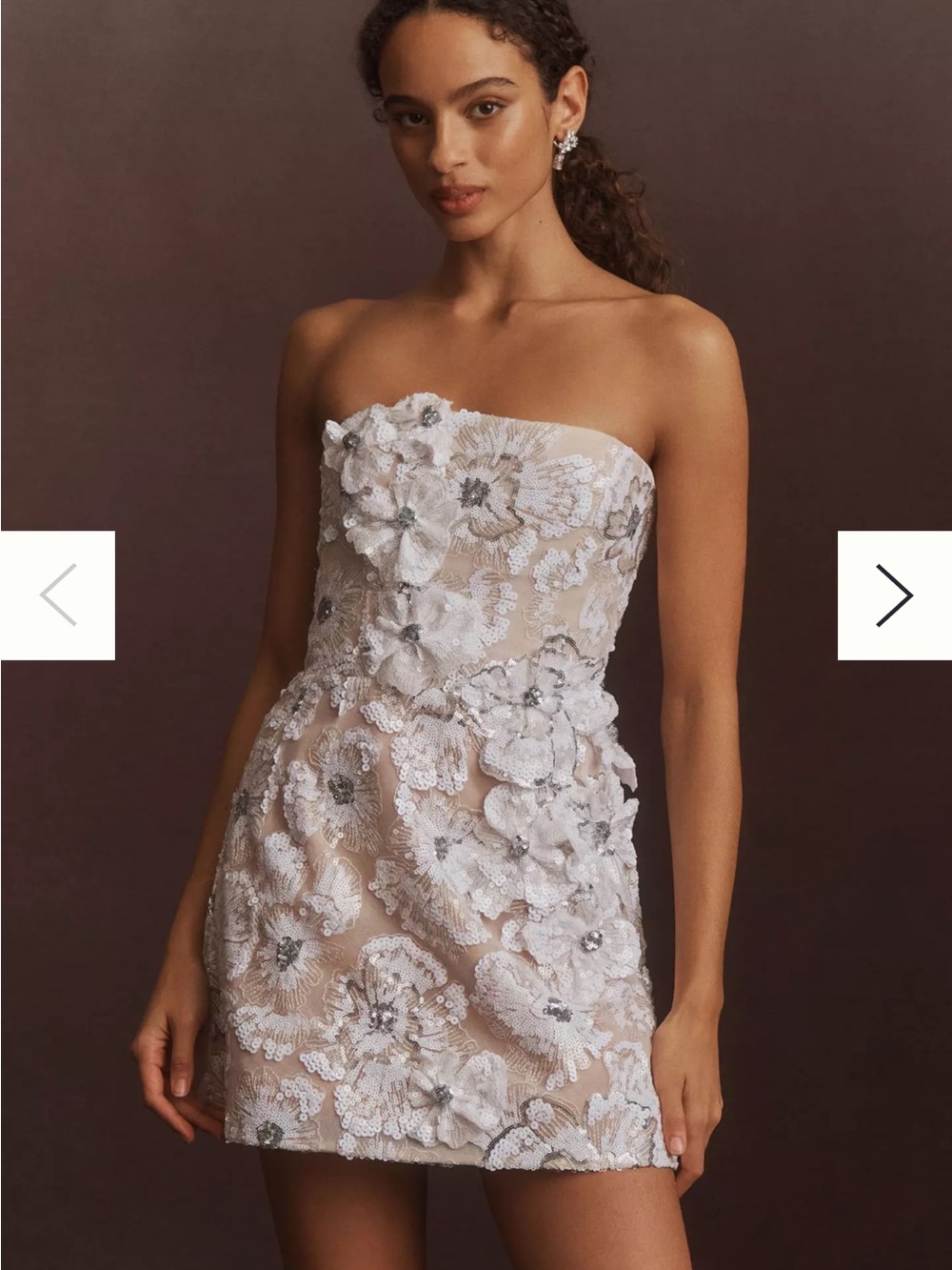Helsi Caprice Strapless Mini Sequin Floral Dress Size XL NEW NWT